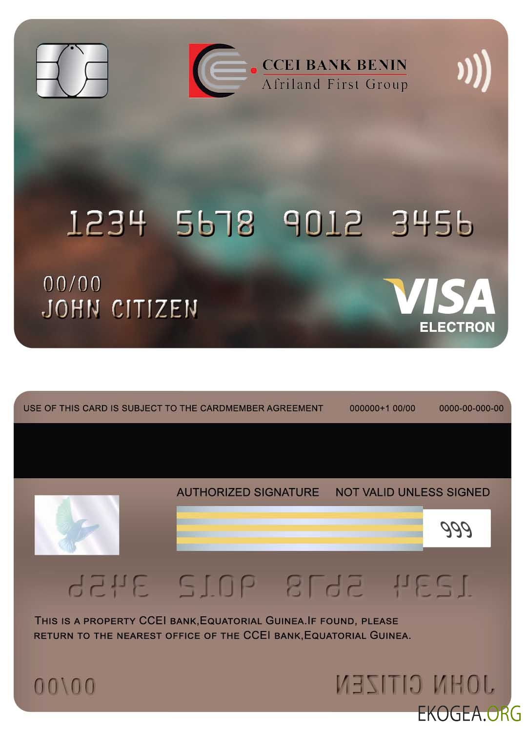 Carte électronique visa bancaire CCEI de Guinée équatoriale